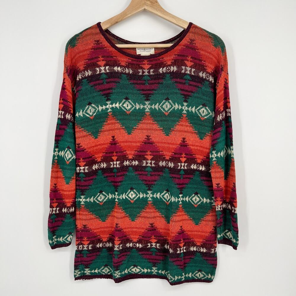 Denim & Supply Ralph Lauren Sweater Knit Top Womens XS Aztec Multicolor Tunic